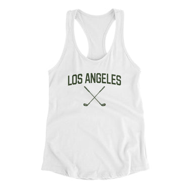 Los Angeles Golf Women's Racerback Tank-White-Allegiant Goods Co. Vintage Sports Apparel