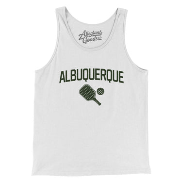 Albuquerque Pickleball Men/Unisex Tank Top-White-Allegiant Goods Co. Vintage Sports Apparel