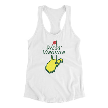 West Virginia Golf Women's Racerback Tank-White-Allegiant Goods Co. Vintage Sports Apparel