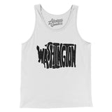 Washington State Shape Text Men/Unisex Tank Top-Allegiant Goods Co. Vintage Sports Apparel