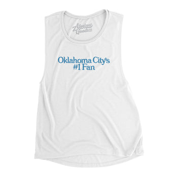 Oklahoma City's Number 1 Fan Women's Flowey Scoopneck Muscle Tank-Allegiant Goods Co. Vintage Sports Apparel