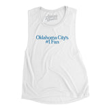 Oklahoma City's Number 1 Fan Women's Flowey Scoopneck Muscle Tank-White-Allegiant Goods Co. Vintage Sports Apparel