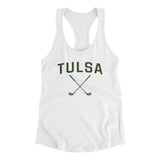 Tulsa Golf Women's Racerback Tank-White-Allegiant Goods Co. Vintage Sports Apparel
