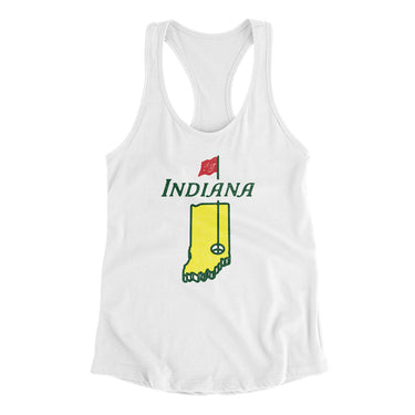 Indiana Golf Women's Racerback Tank-White-Allegiant Goods Co. Vintage Sports Apparel