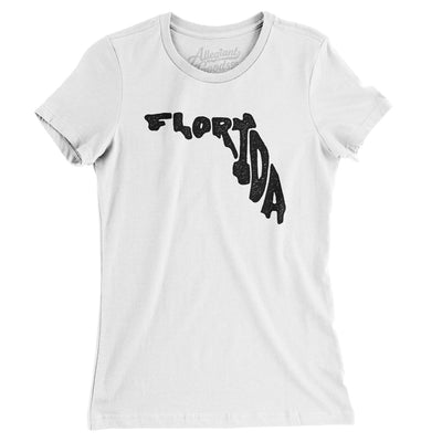 Florida State Shape Text Women's T-Shirt-White-Allegiant Goods Co. Vintage Sports Apparel