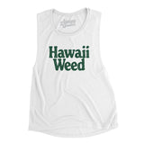 Hawaii Weed Women's Flowey Scoopneck Muscle Tank-White-Allegiant Goods Co. Vintage Sports Apparel