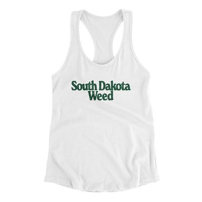 South Dakota Weed Women's Racerback Tank-White-Allegiant Goods Co. Vintage Sports Apparel