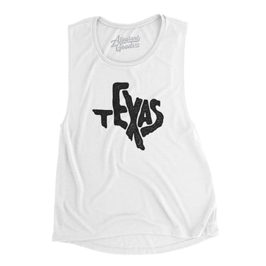 Texas State Shape Text Women's Flowey Scoopneck Muscle Tank-Allegiant Goods Co. Vintage Sports Apparel
