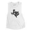 Texas State Shape Text Women's Flowey Scoopneck Muscle Tank-White-Allegiant Goods Co. Vintage Sports Apparel