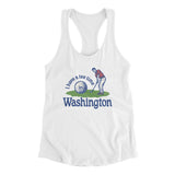 I Have A Tee Time In Washington Women's Racerback Tank-White-Allegiant Goods Co. Vintage Sports Apparel