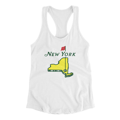 New York Golf Women's Racerback Tank-White-Allegiant Goods Co. Vintage Sports Apparel