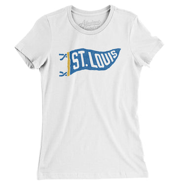 St Louis Pennant Women's T-Shirt-White-Allegiant Goods Co. Vintage Sports Apparel
