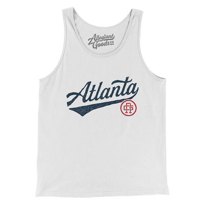 Atlanta Vintage Script Men/Unisex Tank Top-White-Allegiant Goods Co. Vintage Sports Apparel
