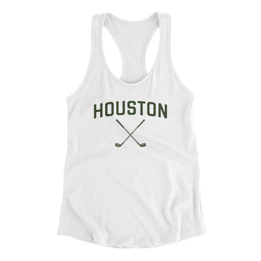Houston Golf Women's Racerback Tank-White-Allegiant Goods Co. Vintage Sports Apparel