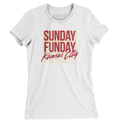 Sunday Funday Kansas City Women's T-Shirt-White-Allegiant Goods Co. Vintage Sports Apparel