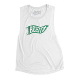 Boston Pennant Women's Flowey Scoopneck Muscle Tank-White-Allegiant Goods Co. Vintage Sports Apparel