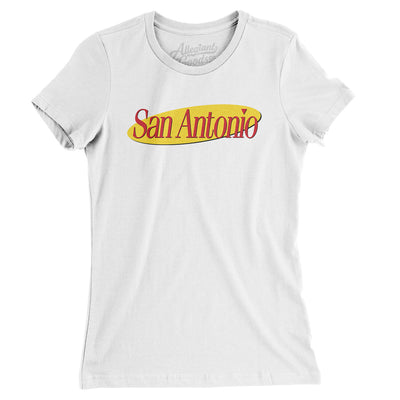 San Antonio Seinfeld Women's T-Shirt-White-Allegiant Goods Co. Vintage Sports Apparel