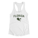 Florida Pickleball Women's Racerback Tank-White-Allegiant Goods Co. Vintage Sports Apparel