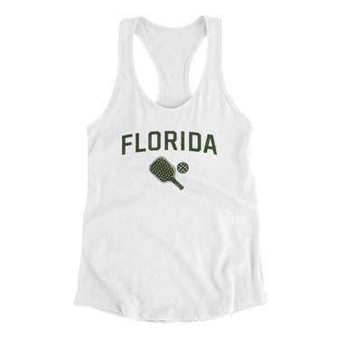 Florida Pickleball Women's Racerback Tank-White-Allegiant Goods Co. Vintage Sports Apparel