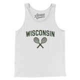 Wisconsin Tennis Men/Unisex Tank Top-White-Allegiant Goods Co. Vintage Sports Apparel