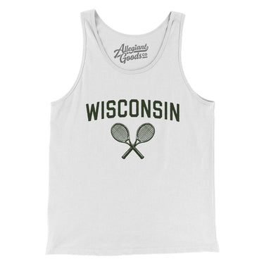Wisconsin Tennis Men/Unisex Tank Top-White-Allegiant Goods Co. Vintage Sports Apparel
