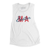 Boston Ma Overprint Overprinted Women's Flowey Scoopneck Muscle Tank-Allegiant Goods Co. Vintage Sports Apparel