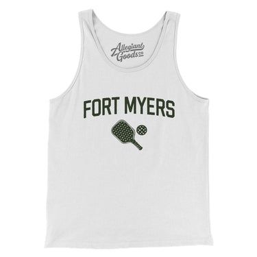 Fort Myers Pickleball Men/Unisex Tank Top-White-Allegiant Goods Co. Vintage Sports Apparel