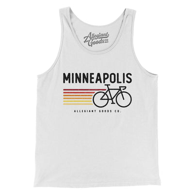 Minneapolis Cycling Men/Unisex Tank Top-White-Allegiant Goods Co. Vintage Sports Apparel