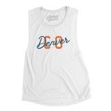 Denver Co Overprinted Women's Flowey Scoopneck Muscle Tank-White-Allegiant Goods Co. Vintage Sports Apparel