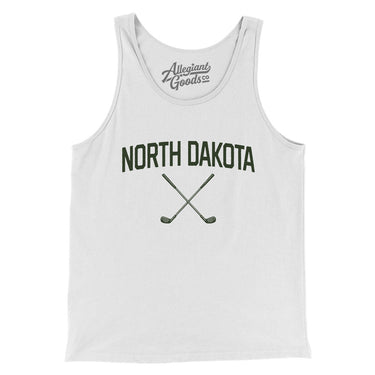 North Dakota Golf Men/Unisex Tank Top-White-Allegiant Goods Co. Vintage Sports Apparel