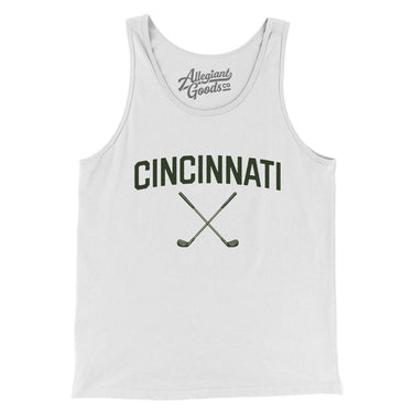 Cincinnati Golf Men/Unisex Tank Top-White-Allegiant Goods Co. Vintage Sports Apparel
