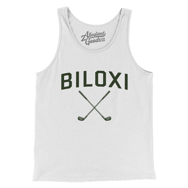 Biloxi Golf Men/Unisex Tank Top-White-Allegiant Goods Co. Vintage Sports Apparel