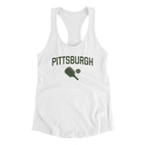Pittsburgh Pickleball Women's Racerback Tank-White-Allegiant Goods Co. Vintage Sports Apparel