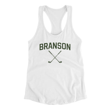 Branson Golf Women's Racerback Tank-White-Allegiant Goods Co. Vintage Sports Apparel