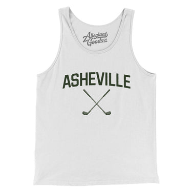 Asheville Golf Men/Unisex Tank Top-White-Allegiant Goods Co. Vintage Sports Apparel