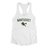 Nantucket Pickleball Women's Racerback Tank-White-Allegiant Goods Co. Vintage Sports Apparel