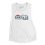 Santa Fe Mountain Sunset Women's Flowey Scoopneck Muscle Tank-White-Allegiant Goods Co. Vintage Sports Apparel