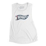 Winnipeg Pennant Women's Flowey Scoopneck Muscle Tank-White-Allegiant Goods Co. Vintage Sports Apparel