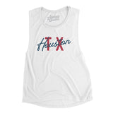 Houston Tx Overprinted Women's Flowey Scoopneck Muscle Tank-Allegiant Goods Co. Vintage Sports Apparel