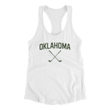 Oklahoma Golf Women's Racerback Tank-White-Allegiant Goods Co. Vintage Sports Apparel