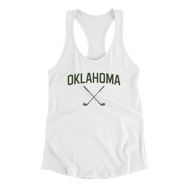 Oklahoma Golf Women's Racerback Tank-White-Allegiant Goods Co. Vintage Sports Apparel