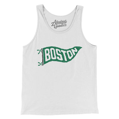 Boston Pennant Men/Unisex Tank Top-White-Allegiant Goods Co. Vintage Sports Apparel