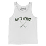 Santa Monica Golf Men/Unisex Tank Top-White-Allegiant Goods Co. Vintage Sports Apparel