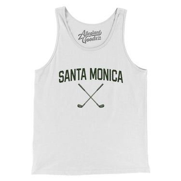 Santa Monica Golf Men/Unisex Tank Top-White-Allegiant Goods Co. Vintage Sports Apparel