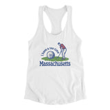 I Have A Tee Time In Massachusetts Women's Racerback Tank-White-Allegiant Goods Co. Vintage Sports Apparel
