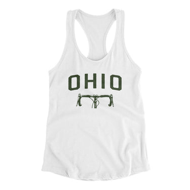 Ohio Cycling Women's Racerback Tank-White-Allegiant Goods Co. Vintage Sports Apparel