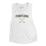 Pennsylvania Golf Women's Flowey Scoopneck Muscle Tank-White-Allegiant Goods Co. Vintage Sports Apparel