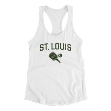 St. Louis Pickleball Women's Racerback Tank-White-Allegiant Goods Co. Vintage Sports Apparel