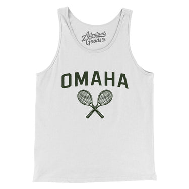 Omaha Tennis Men/Unisex Tank Top-White-Allegiant Goods Co. Vintage Sports Apparel