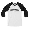 San Antonio Varsity Men/Unisex Raglan 3/4 Sleeve T-Shirt-White|Black-Allegiant Goods Co. Vintage Sports Apparel